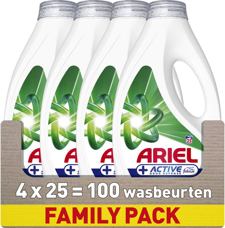 Ariel Flüssigwaschmittel + aktiver Geruchsschutz – 4 x 25 Wäschen