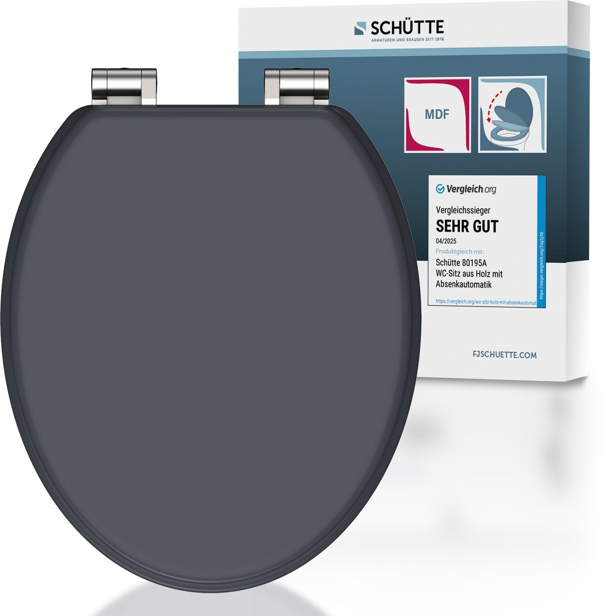Schütte Toilettensitz Spirit Ahrazit mit weicher matan racitfarben