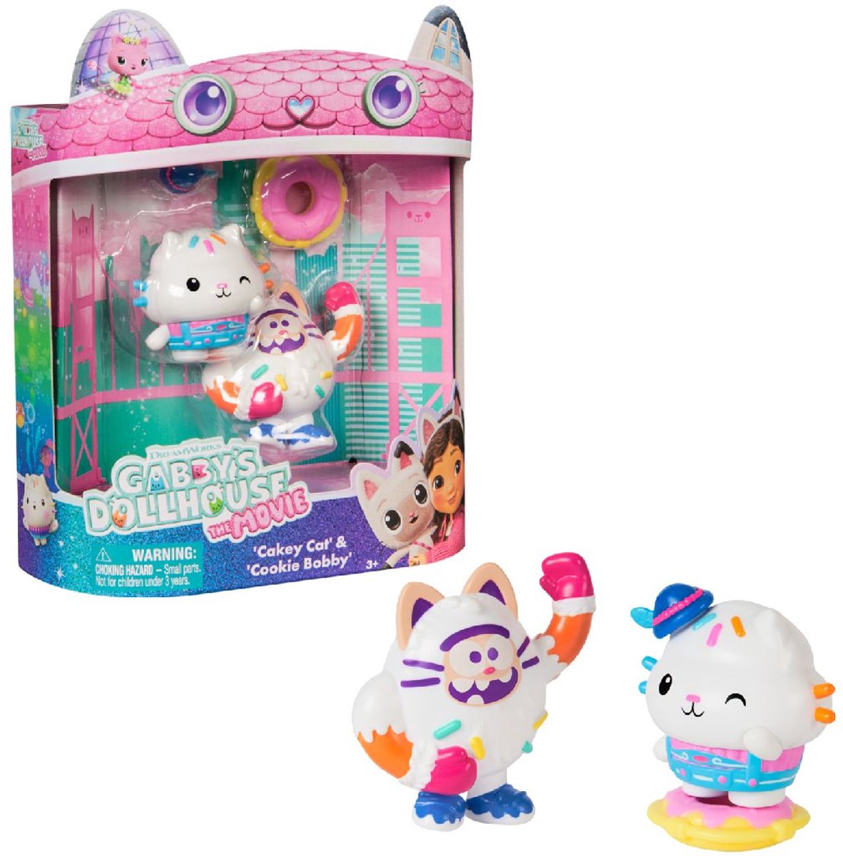 Gabbys Puppenhaus, der Film, Spielzeugfiguren-Set mit 2 Kätzchen, Cakey Cookie Bobby | 2 Stk