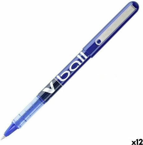 Pilotenroller V-Kugel 0,7 mm blau Metall Kunststoff (12 Stück)