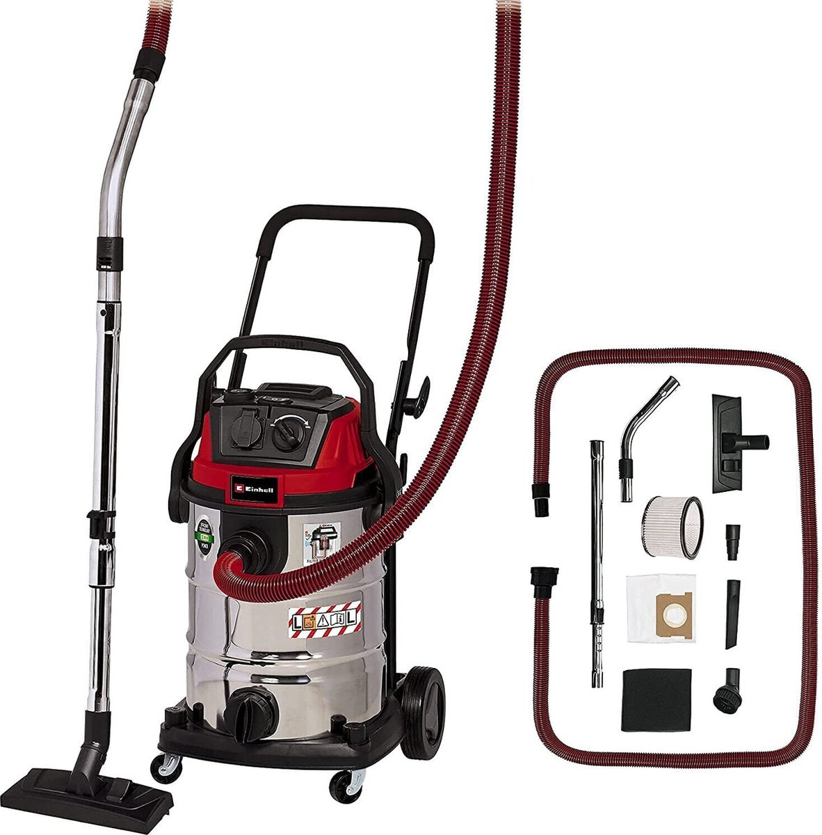 Einhell te-vc 2340 sacl Nass- und Trockensauger (burgunderroter Edelstahl)