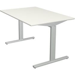 Bureau kerkmann 11020410 in hoogte verstelbaar wit, zilver