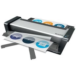 Leitz ilam touch turbo pro lamineerapparaat voor a3 formaat - geschikt voor 80-250 micron - inclusief startpakket met lamineerhoezen - zilver