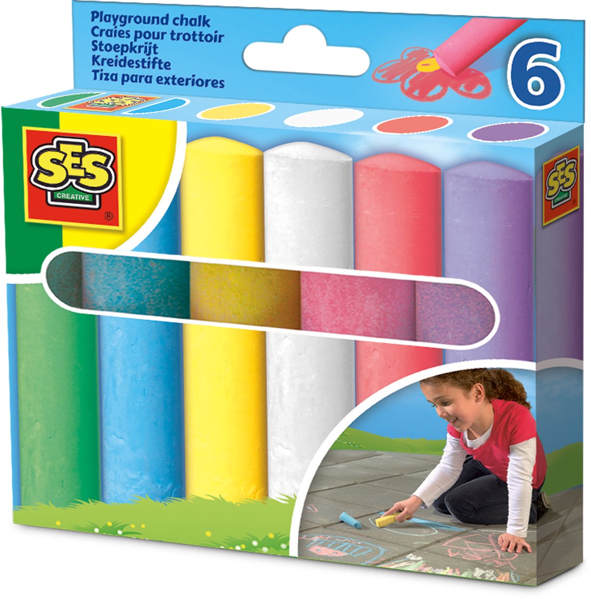 SES Sidewalk Chalk, 6st.
