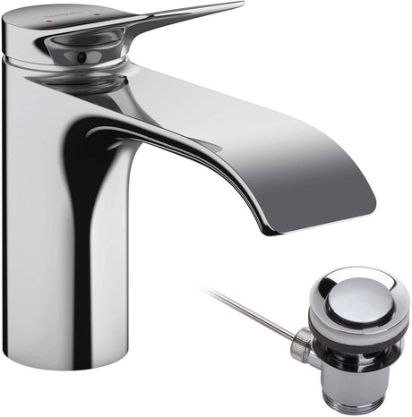 Hansgrohe vivenis - Waschtischarmatur 80, inkl. Ablaufgarnitur, Ecosmart, Chrom 75010000
