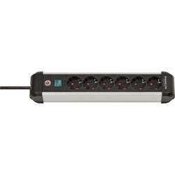 Brennerstuhl premium-alu-line Steckdose mit Schalter 6-fach 3m h05vv-f 3g1,5 - 1391030600