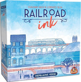 White Goblin Games Railroad Ink – Würfelspiel in tiefblauer Version