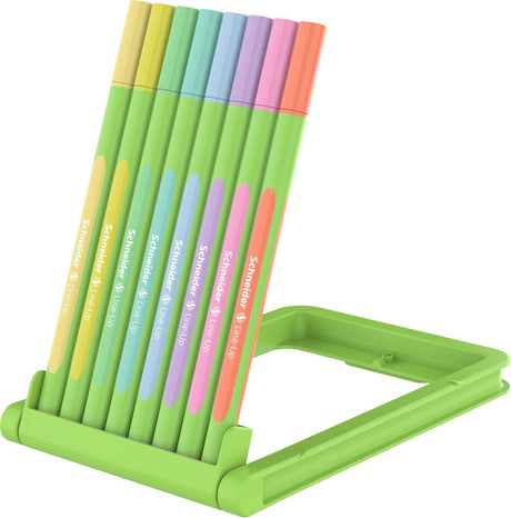 Schneider Schreibgeräte Schneider Fineliner – Line-up – Strichstärke 0,4 mm – Pastell – verstellbares Federmäppchen – 8 Stück in verschiedenen Farben – S-191088