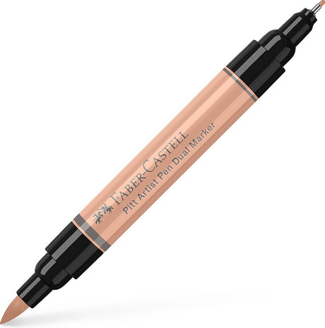 Faber-Castell Zeichenmarker – Pitt Artist Pen – 132 beige rot – Duomarker – doppelseitiger Marker – FC-162132
