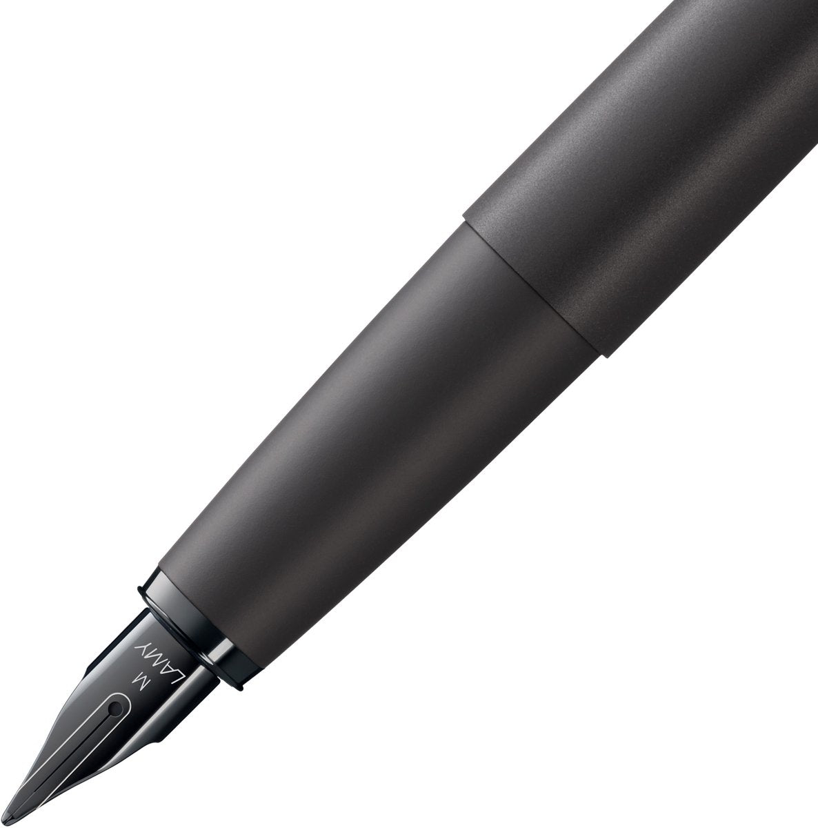Lamy Studio lx-all-black Füllfederhalter – universeller Füllfederhalter im eleganten Ganzmetallgehäuse – mit Propellerclip und Stahlfeder in der Größe F – inklusive T 10-Tintenpatrone blau