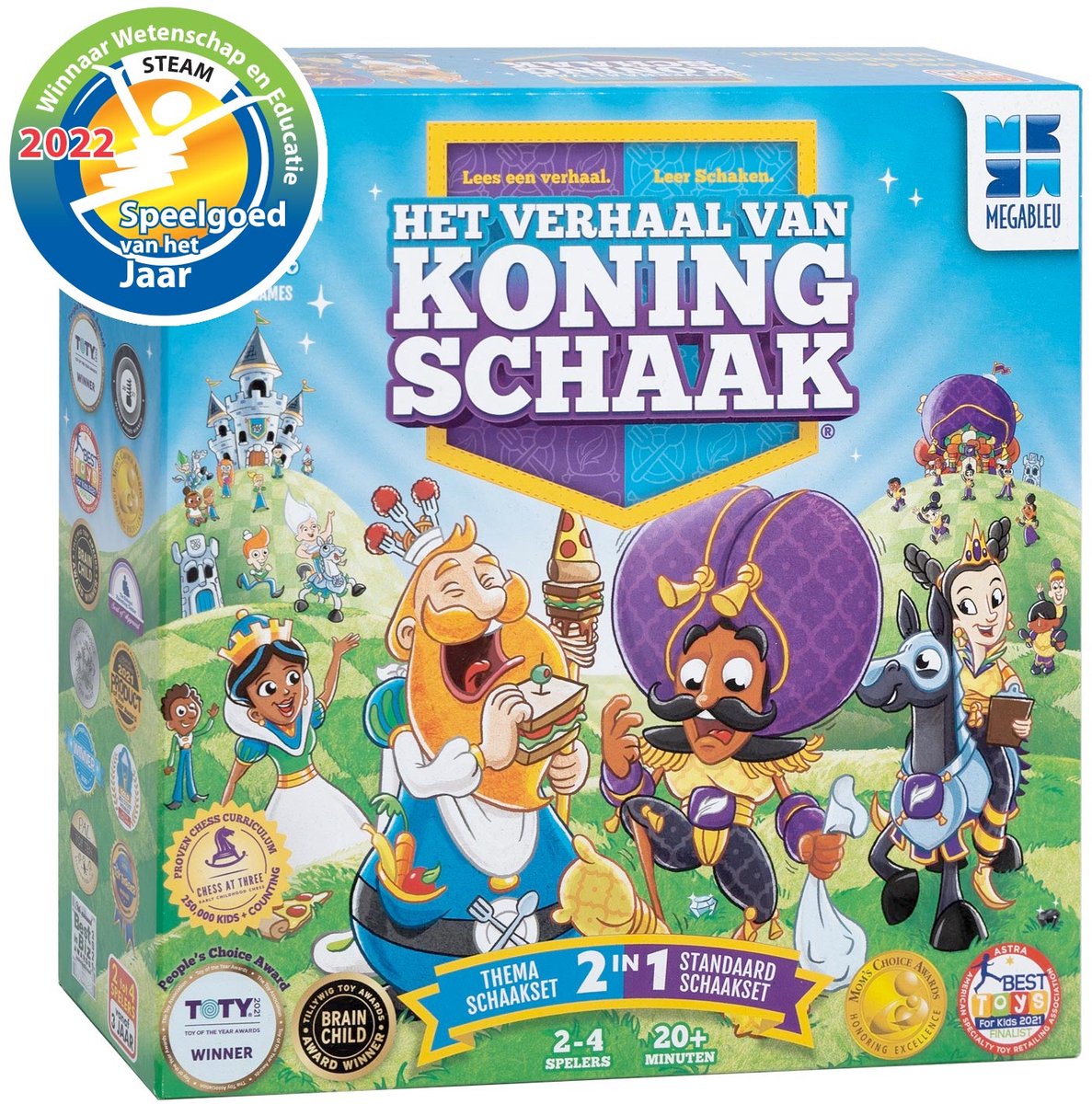 Megableu het verhaal van koning schaak - educatief bordspel voor kinderen - leer schaken op een leuke manier - schaakspel vanaf 3 jaar - winnaar speelgoed van het jaar 2022