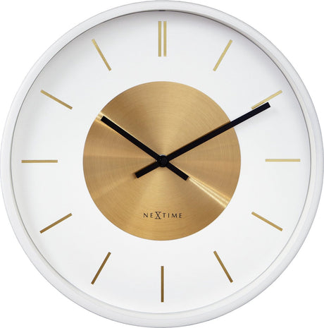 Nexttime Retro II – Wanduhr – 25 cm – Metall – Weißgold – geräuschlos