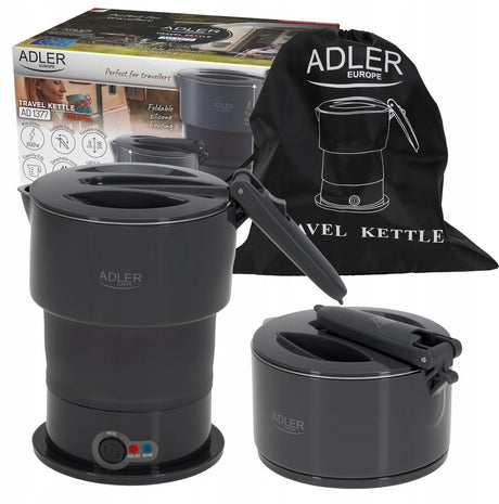 Adler kompakter Reisewasserkocher 600 W 0,6 l – faltbar und tragbar