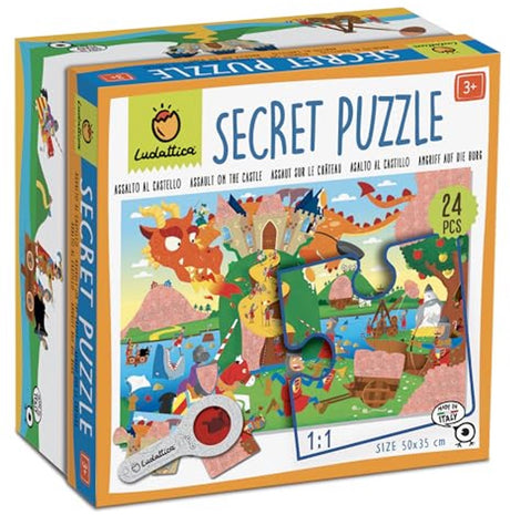 Ludattica Puzzle Castle – Lernspiel für Kinder, 24 Teile aus Pappe.