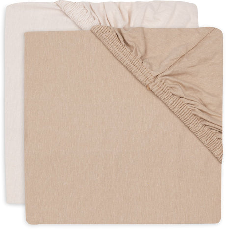 Jollein hoeslaken ledikant - 70 75x140 150cm - jersey - blush wild rose - 2 stuks