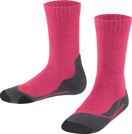 Falke TK2 Anti-Blister Wandersocken aus dickem Woll-Funktionsmaterial Kinder rot - Größe 35-38