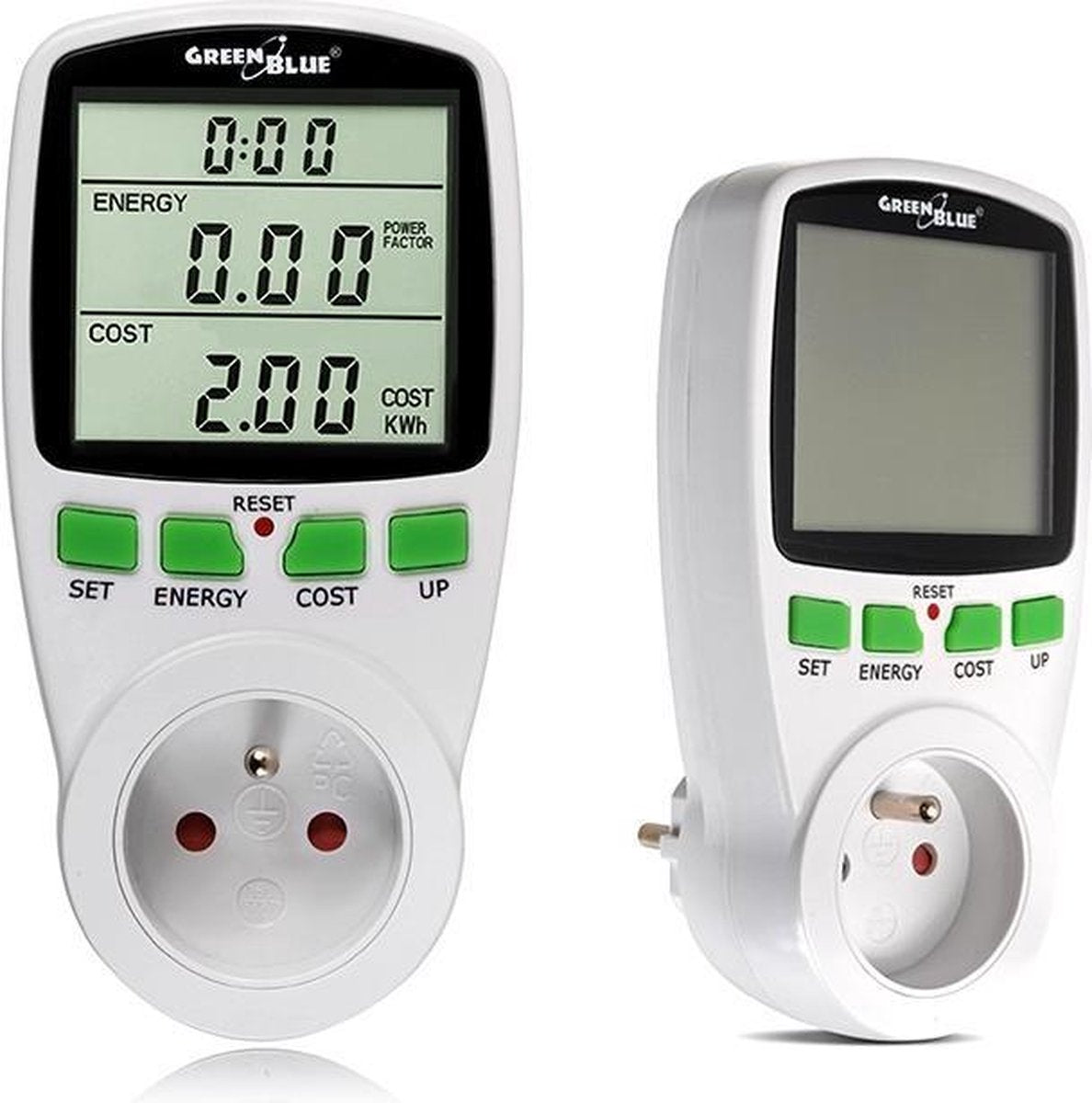 Greenblue GB202 – Leistungsmesser, Wattmeter-Anzeige, Messzeit mit Erdungsstift