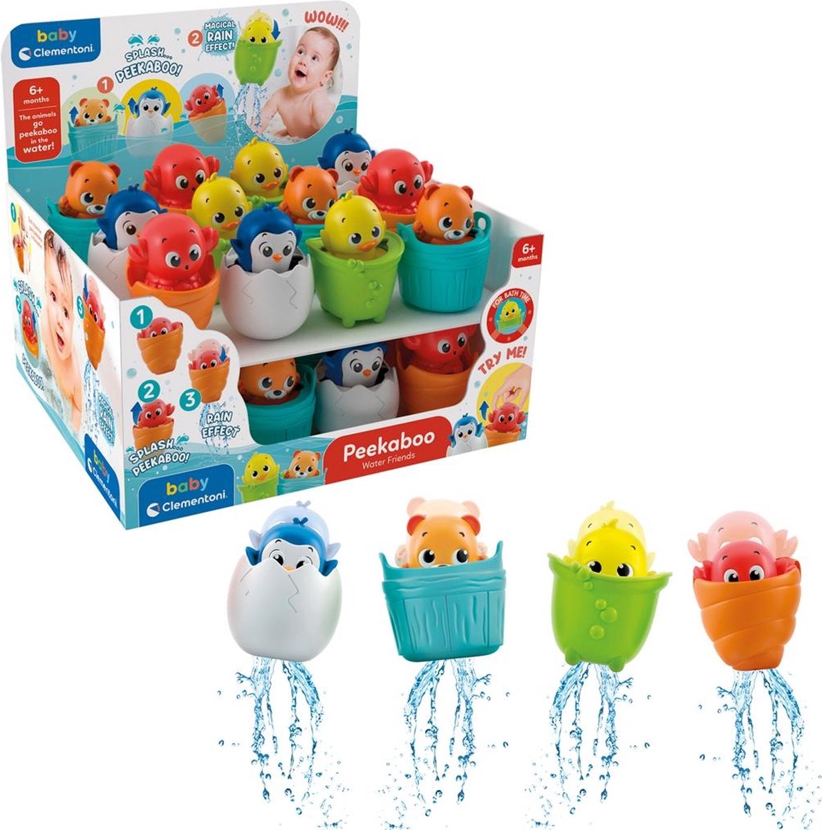 Clementoni Baby Peek a Boo Badespielzeug-Disp.