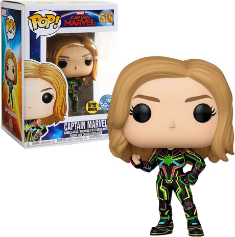 Funko-Pop! Marvel: Captain Marvel – Captain Marvel (Neonanzug) (im Dunkeln leuchtend) (Sonderausgabe)