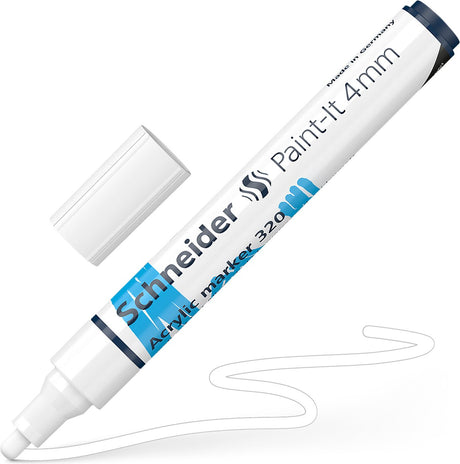 Schneider schrijfwaren schneider acrylmarker - paint-it 320 - schrijfbreedte 4mm - wit - acrylstiften - s-120249