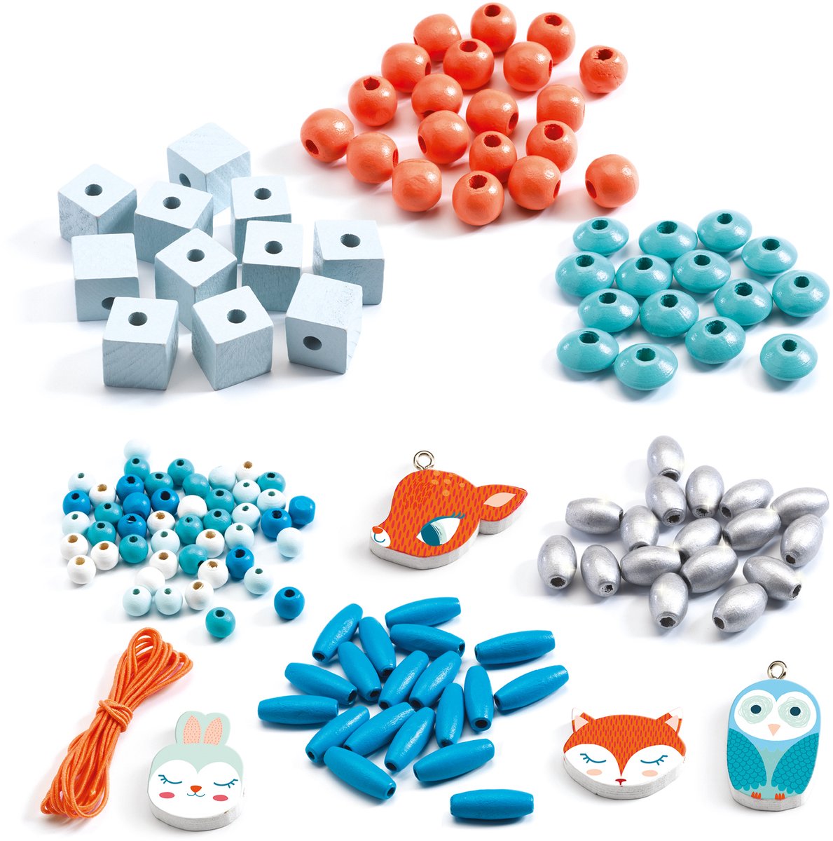Djeco - houten parels kleine diertjes - 4+