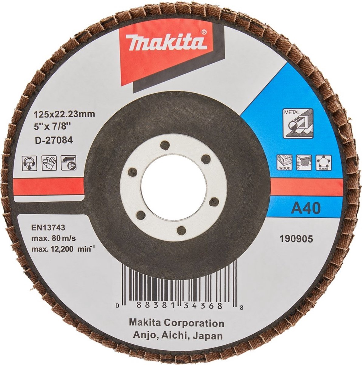 Makita D-27084 Fächerschleifscheibe Durchmesser 125 mm 1 Stück