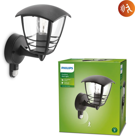 Philips led philips creek buitenwandlamp - met sensor - zwart