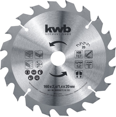 Kwb Kreissägeblatt HM - 160x20mm - 20t