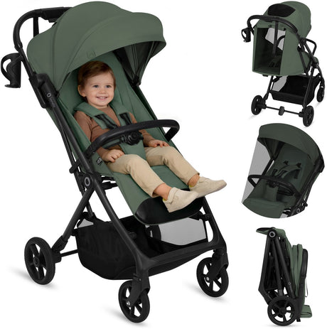 Lionelo Tansi Buggy – Graveltech-Räder – faltbares automatisches Faltsystem – geeignet für 6 Monate bis 4 Jahre – hoher Sitz bis zu 92 cm – 3-Positionen-Rückenlehne – Dri-Seat-Komfort – inklusive Moskitonetz-Getränkehalter