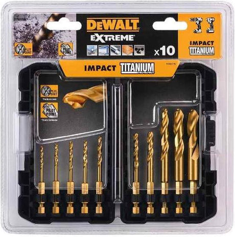 Dewalt dt50050 10-teiliger, schlagfester Titan-Metallbohrer im robusten Koffer