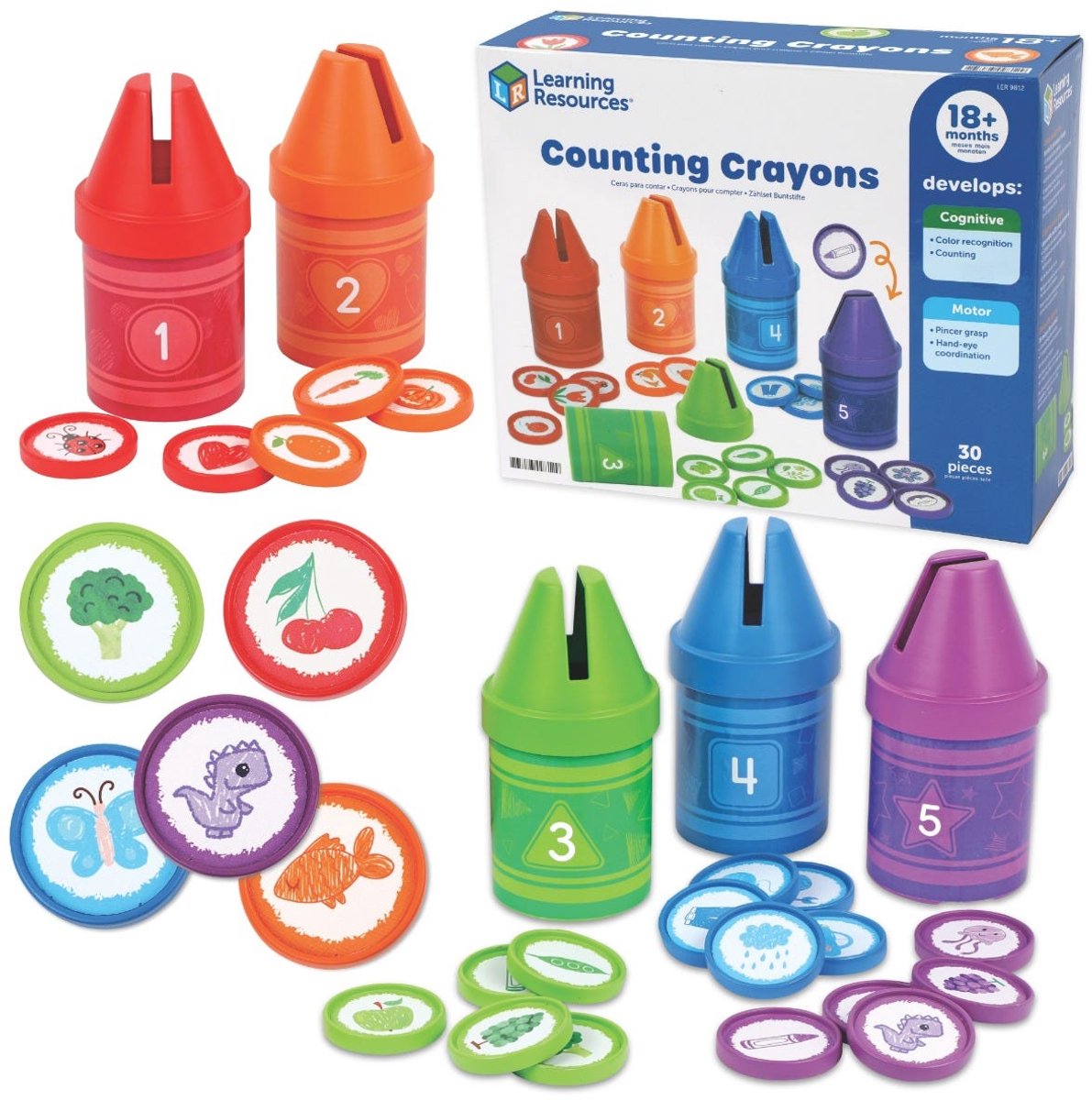 Learning resources counting crayons - leren tellen - vanaf 18 maanden