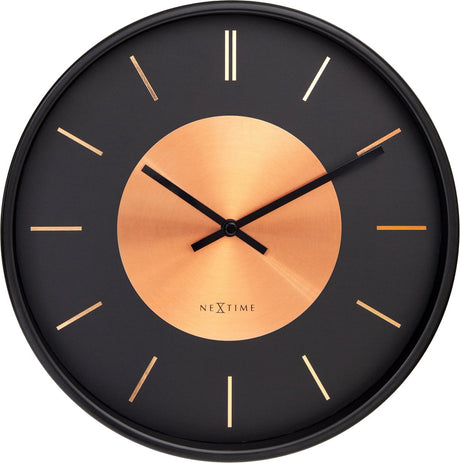 NeXtime NeXtime NE-3535CO Wanduhr Retro II 25 cm Schwarz Kupfer Metall