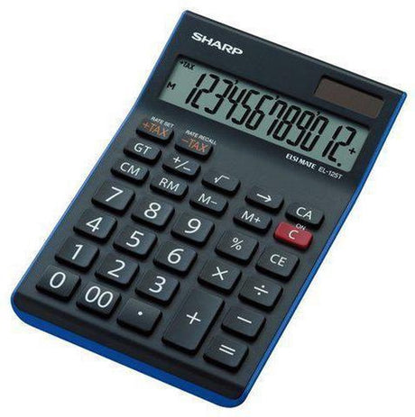 Sharp-Rechner - EL125TWh - Schwarz - 12-stellig - 1x LR44-Batterie - SH-EL125TWh