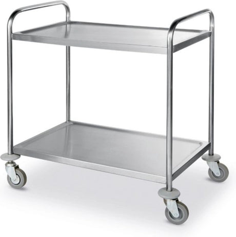 Hendi serveerwagen – roestvast staal – geluiddempend – 2 bladen – 905x585x945 mm