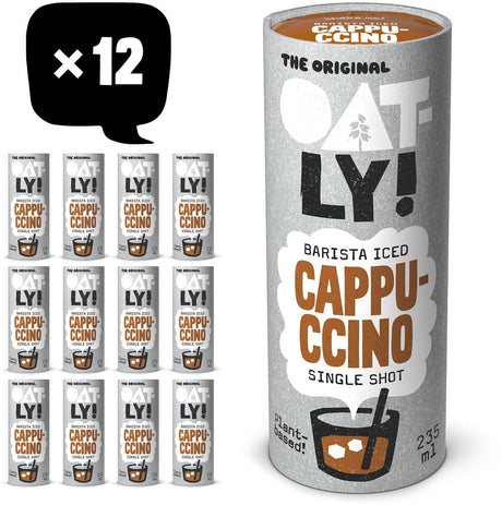 Hafer! oatly oats Barista Iced Cappuccino – 12x235ml – pflanzlicher Eiskaffee – Kaffee – Vorteilspackung