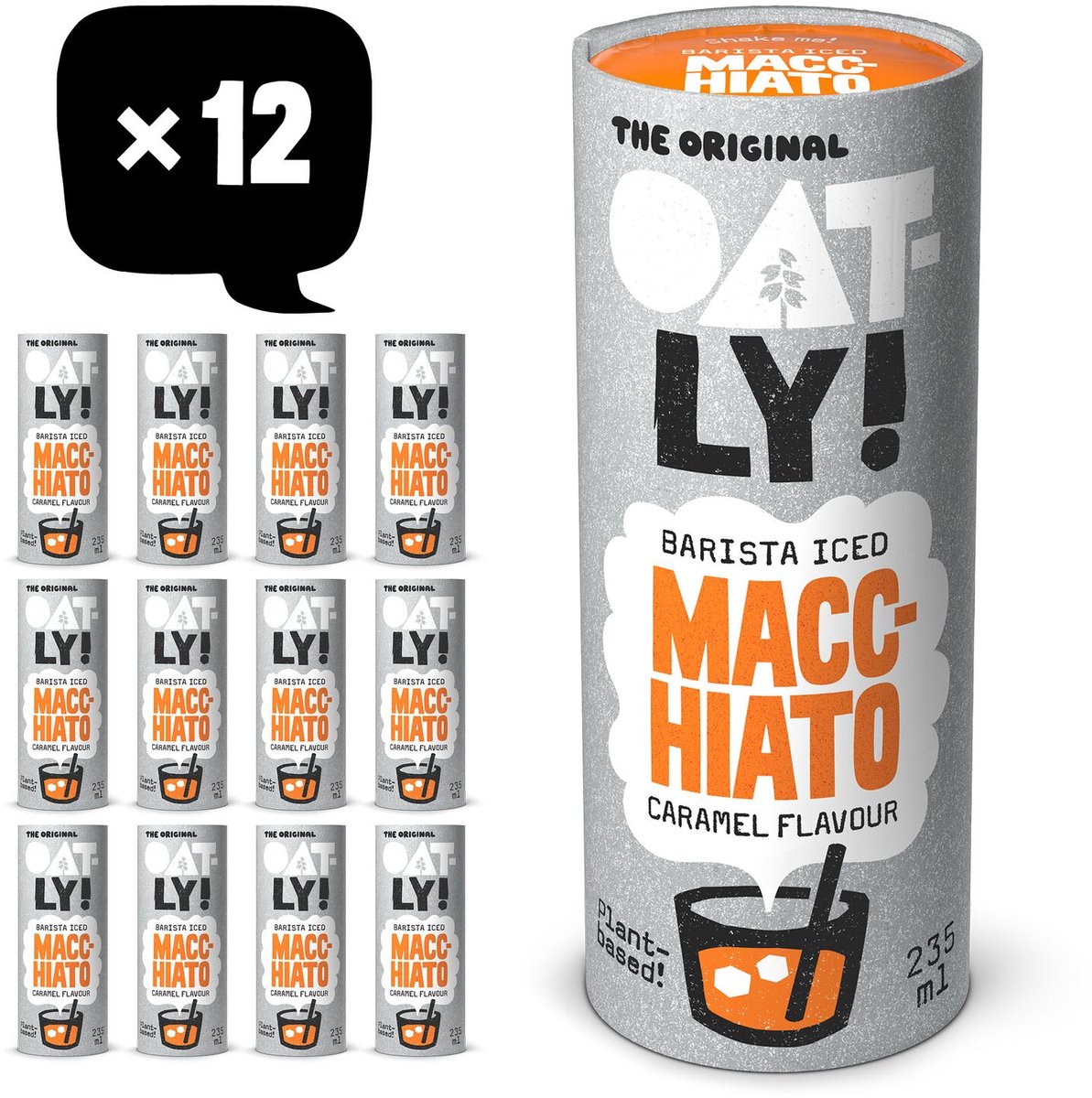 Hafer! oatly oats barista iced caramel macchiato – 12x235ml – pflanzlicher Eiskaffee – Kaffee – Vorteilspack
