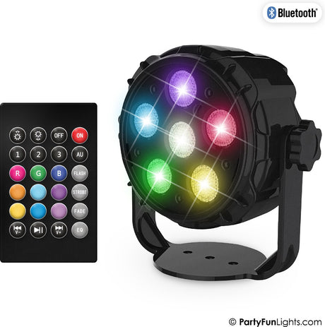 Partyfunlights - 6 led - par - disco lamp - usb - met afstandsbediening