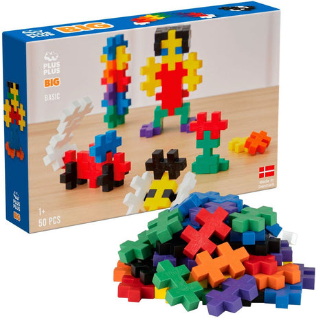 Plus-Plus großes 50-teiliges Bauset – 3271 – Kleinkindspielzeug – Konstruktionsspielzeug – Set mit Bausteinen – ab 1 Jahr