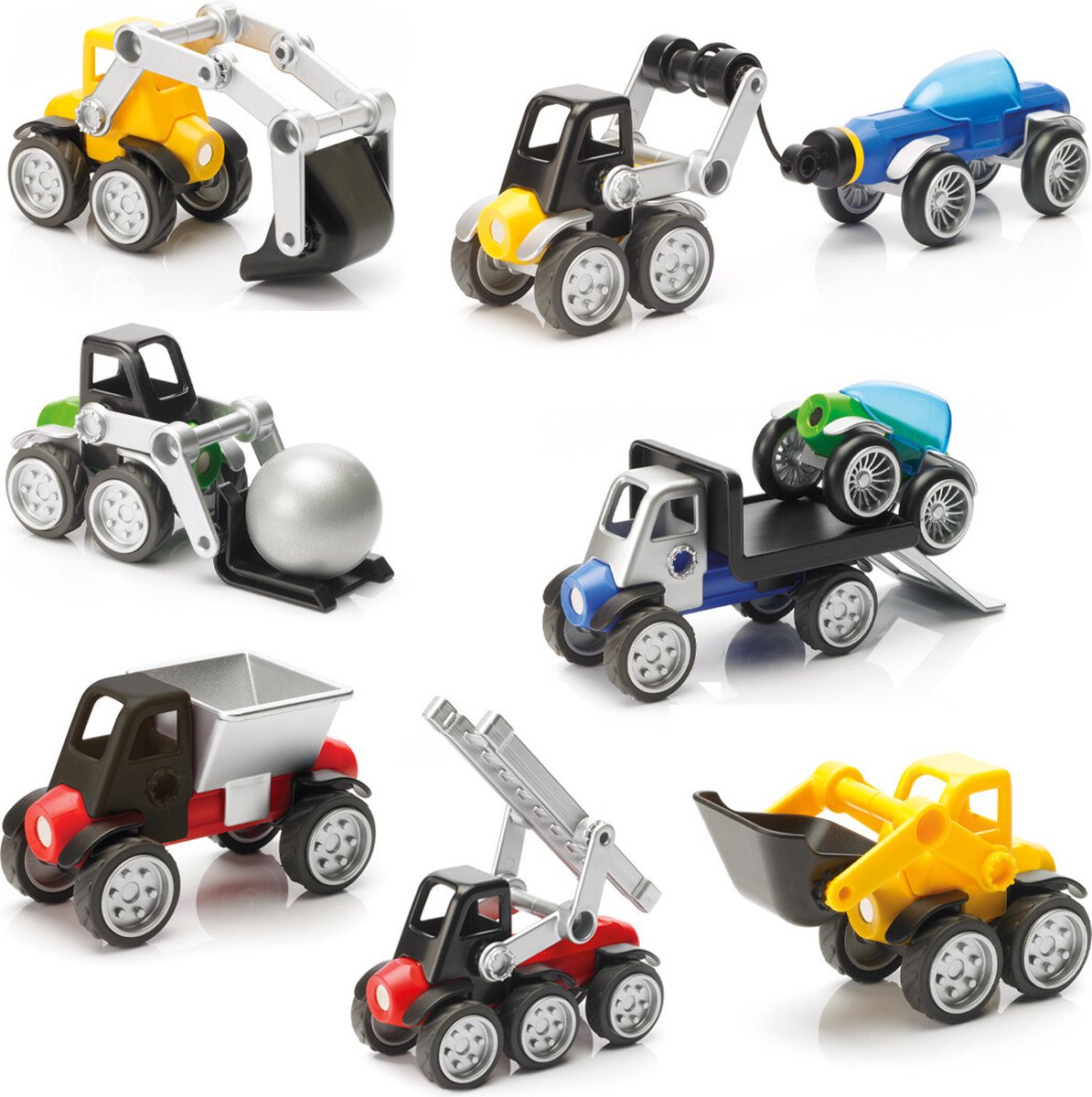 Smartmax Power Vehicles – Magnetfahrzeuge und Arbeitsfahrzeuge – 26-teiliges Bauset – Lernspielzeug für Vorschulkinder – ab 3 Jahren