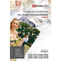 Fotopapier monolith 10 x 15 cm 270 g m² glanzend wit 50 vellen