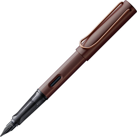 Lamy lx Füllfederhalter 090 – eleganter Füllfederhalter aus Aluminium in Kastanienbraun mit Edelmetall-Finish und schwarzer PVD-Stahlfeder – inklusive T 10 Tintenpatrone in Blau und Geschenkverpackung