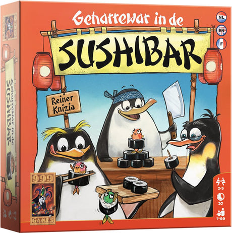 999games 999 Spiele – Ärger in der Sushi-Bar – schnelles Würfelspiel für die ganze Familie – Brettspiel – Familienspiel – kleines Geschenk – enthält Regeln in NL, EN und FR