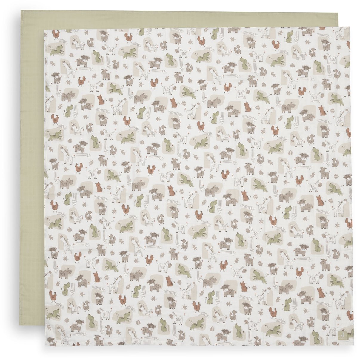 Jollein hydrofiele doek large 115x115cm barn buddies (2pack)