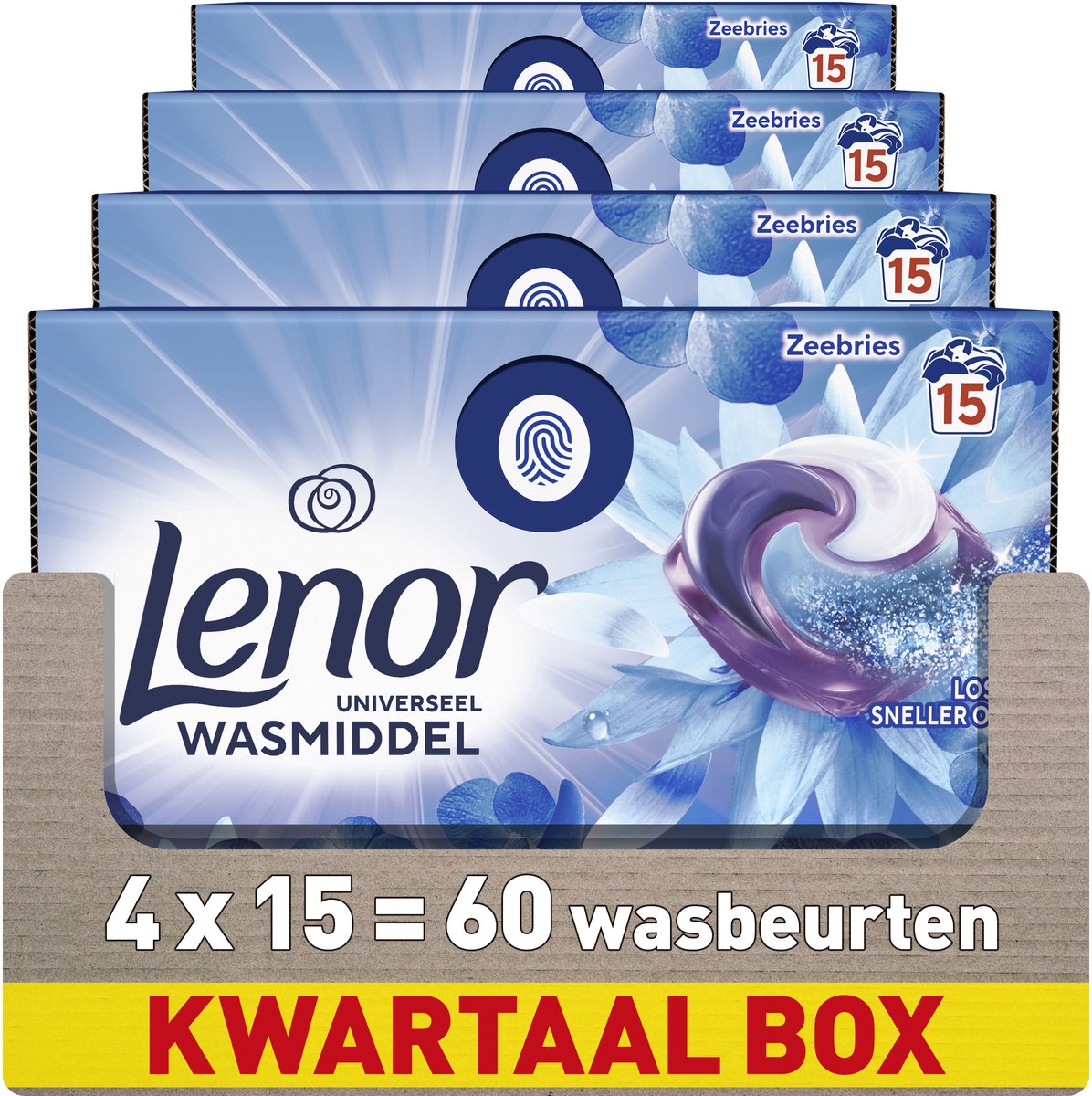 Lenor Waschmittel All-in-1 Pods Meeresbrise – 4 x 15 Stück