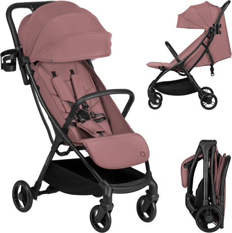 Lionelo Agia Buggy - leichte 7,3 kg - kompakt faltbar - Liegeposition und großer Sitz - Räder mit Federung - Getränkehalter - Kinderwagen ab 6 Monaten bis 22 kg - Faltbuggy - Reisebuggy Kinderwagen - Kinderbuggy