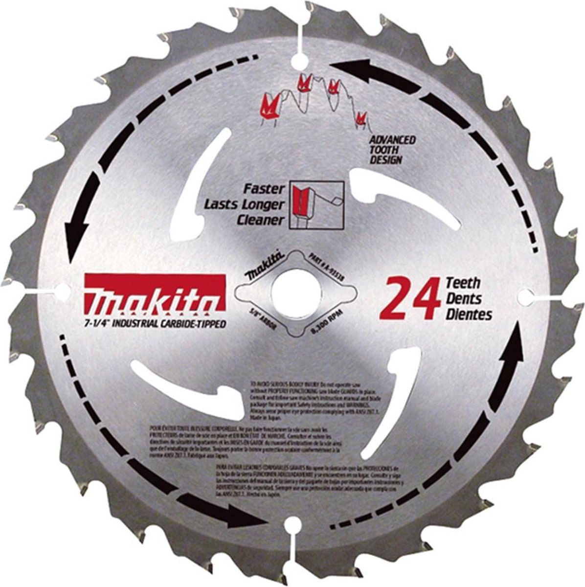 Makita Kreissägeblatt für Holz | mforce | ø 190 mm Achsloch 15,88 mm 24 Zähne – B-08062