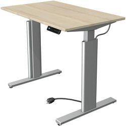 Zit-sta-bureau kerkmann 10231250 spaanplaat esdoorn, zilver