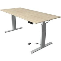 Zit-sta-bureau kerkmann 10233250 spaanplaat esdoorn, zilver