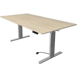 Zit-sta-bureau kerkmann 10233750 spaanplaat esdoorn, zilver