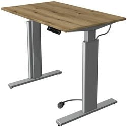 Zit-sta-bureau kerkmann 10231055 spaanplaat eiken, zilver